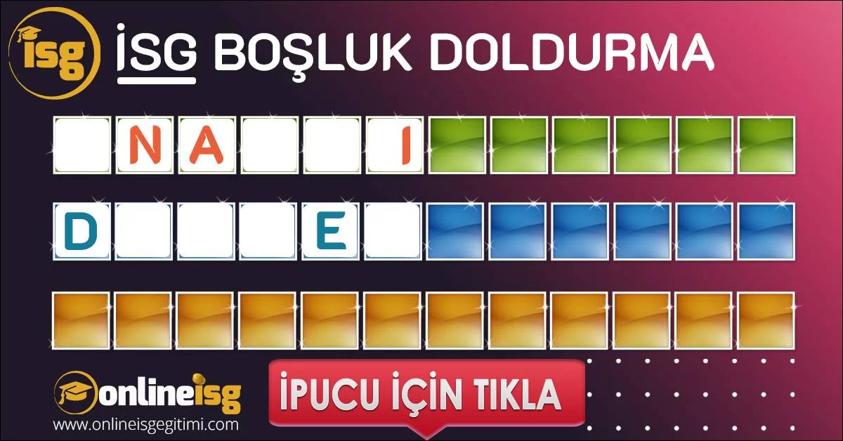 İSG Uzmanları Boşluk Doldurma | Şubat
